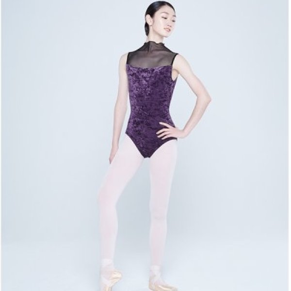 画像1: 【BYPLIE 】  Velvet Mock Neck Leotard (1)