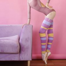 画像2: 【Pro Ballet Wear】 ミディアムレッグウォーマー（Lpurple） (2)